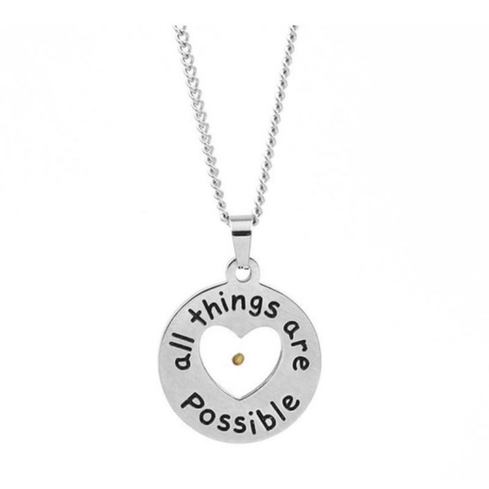Mustard seed Faith necklace with 24 “ chain.